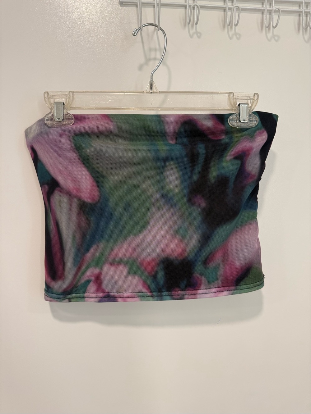 Nasty Gal Multicolor Abstract Tube Mini Skirt — Pink, Green, Blue